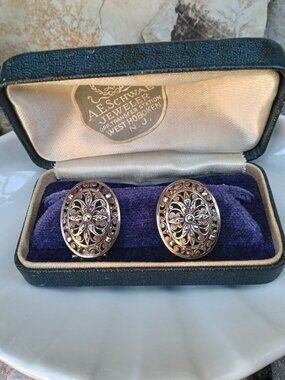 Alice Caviness Sterling & Marcasite Earrings